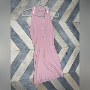 Adika polo collared sleeveless ribbed dress pink size XS/S